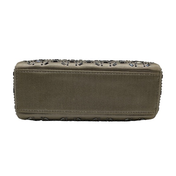 💎Satin Dior Mini Lady Dior Silver Beaded Gray Satin Small Handbag - Picture 10 of 10